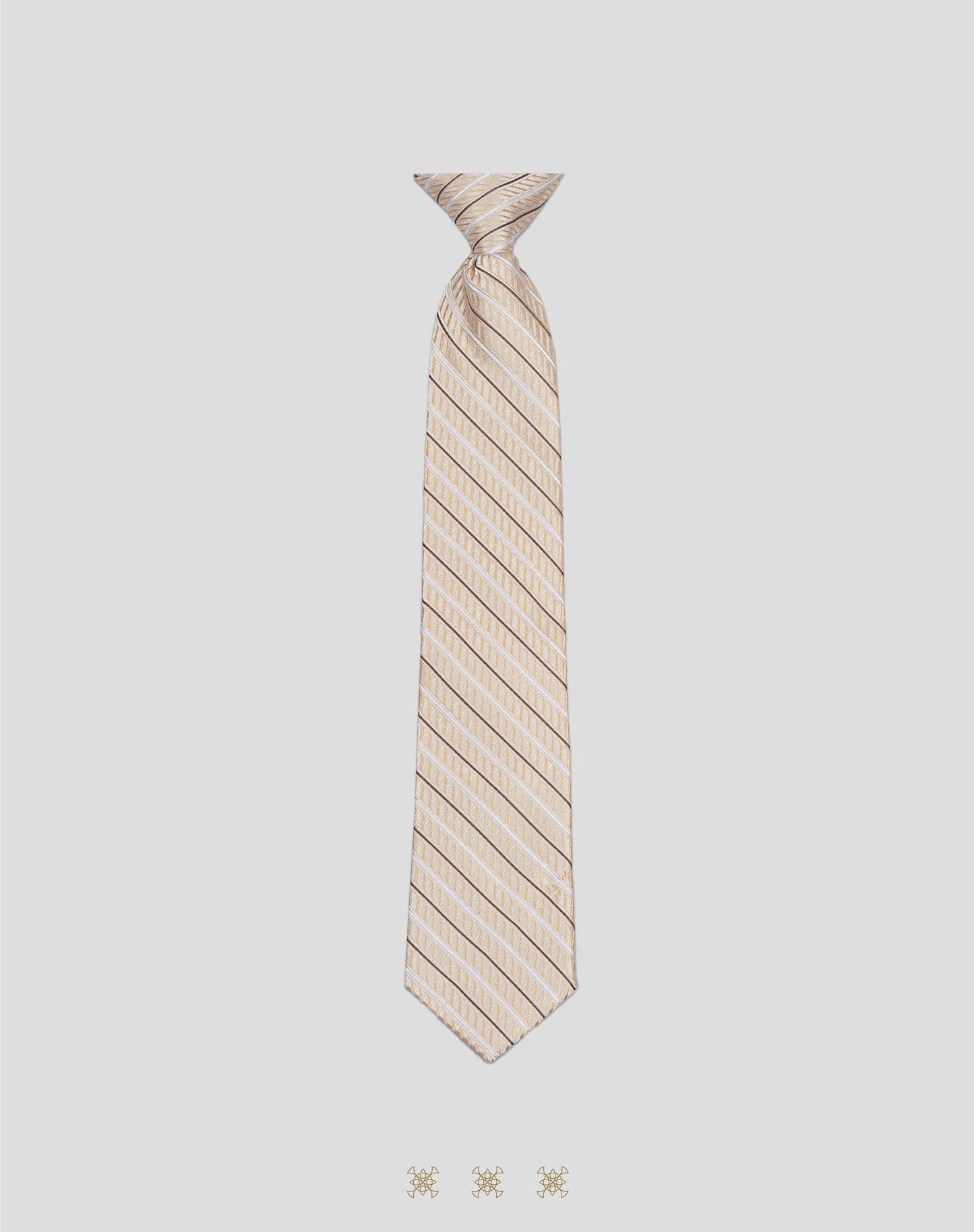 Corbata beige con nudo 33-074