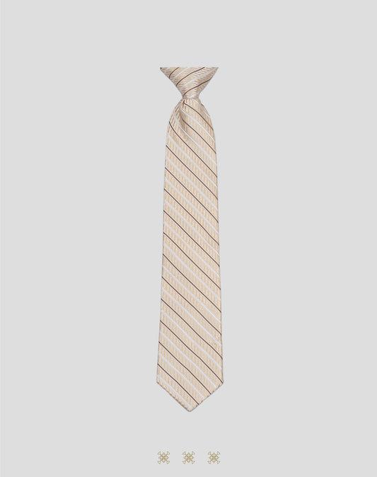 Corbata beige con nudo 33-074