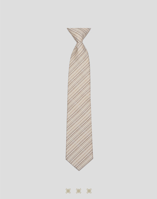 Corbata beige con nudo 33-075