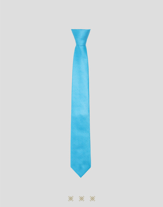 Corbata azul con nudo 40-006