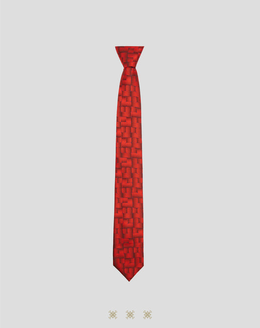 Corbata rojo quemado con nudo 40-006