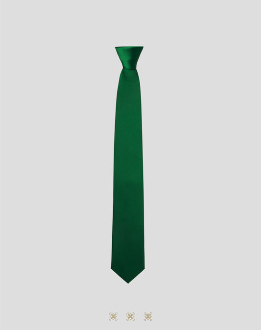 Corbata verde con nudo 40-006