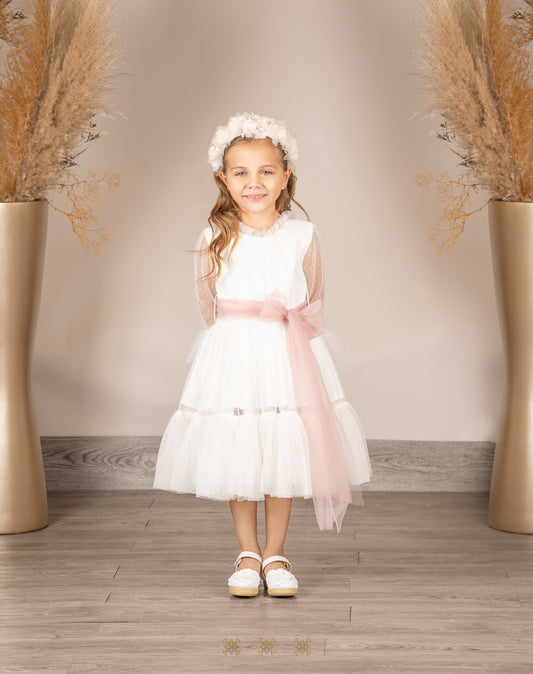 Vestido Infantil Hueso B7-001