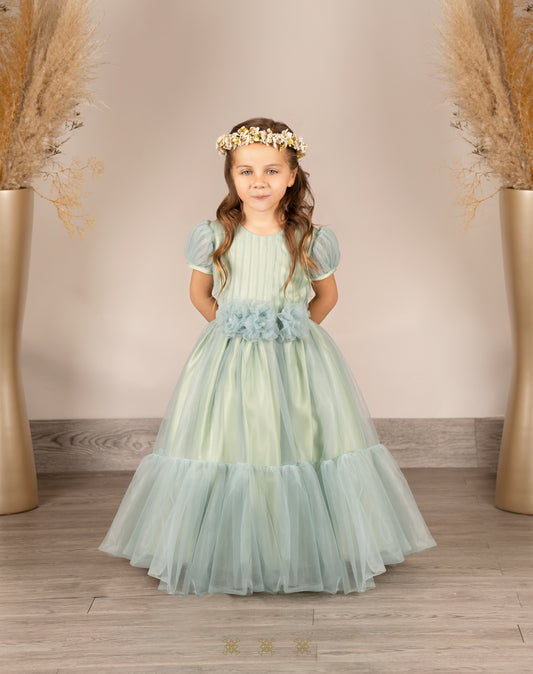 Vestido Infantil verde B7-006